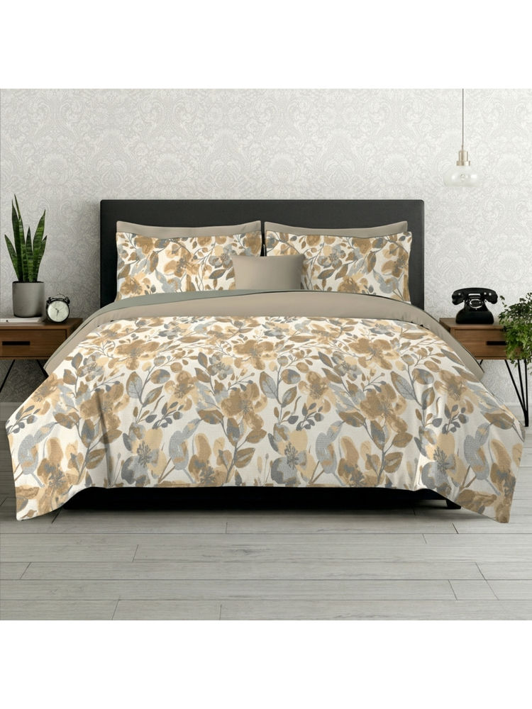 LANE LINEN Grey Symphony Cotton Bedsheet with 2 Pillow Covers-image-47