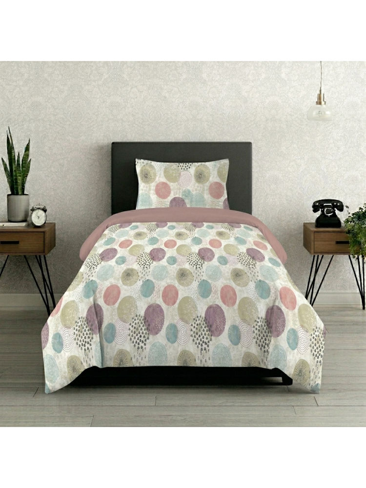 LANE LINEN Mauve Symphony Cotton Bedsheet with 1 Pillow Cover (Single)-image-24