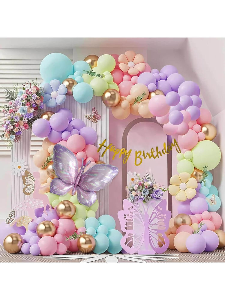 Special You Butterfly Theme Birthday Decoration, Pastel Balloons, Butterfly Stickers-image-6