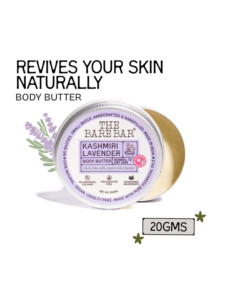The Bare Bar Kashmiri Lavender Body Butter - Calming body cream with shea and mango butters-image-29