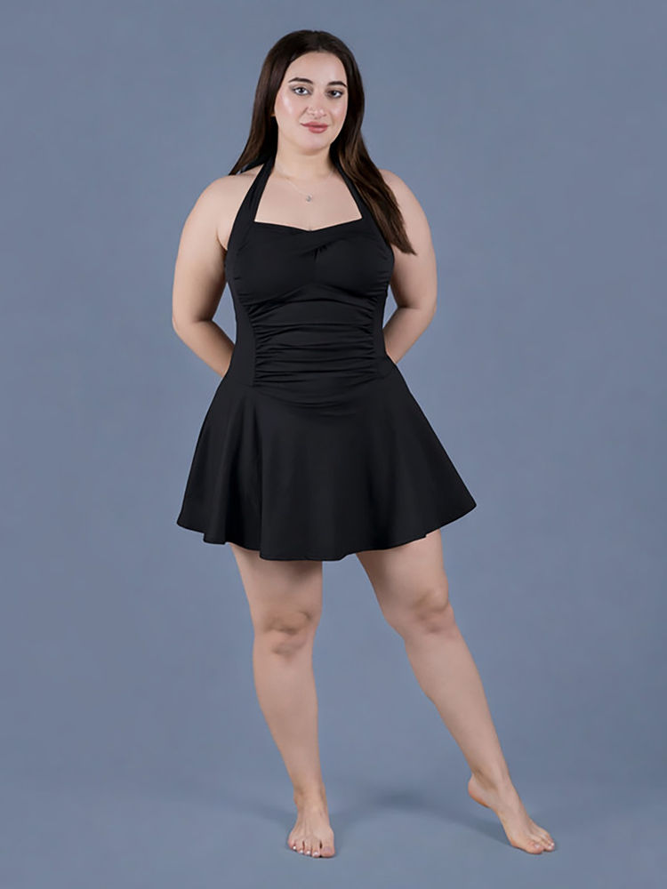 Keepfit Women Black Poly/Spandex Swim Dress-picture-29