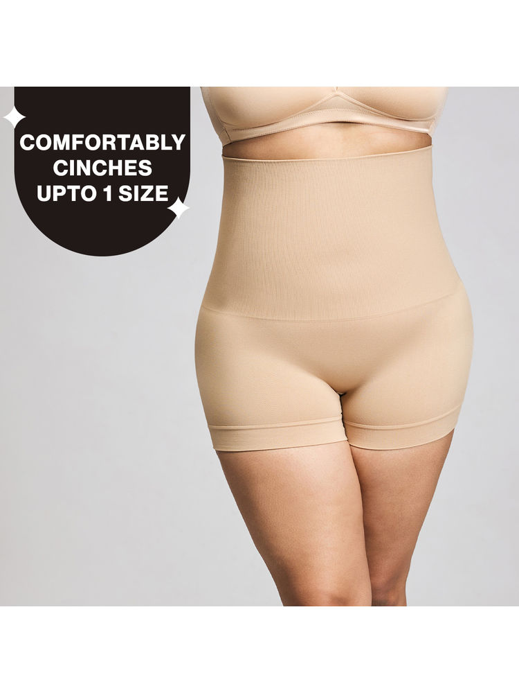 Nykd By Nykaa Everyday Shaping Tummy Tucker Boyshorts-NYSH03-Sand