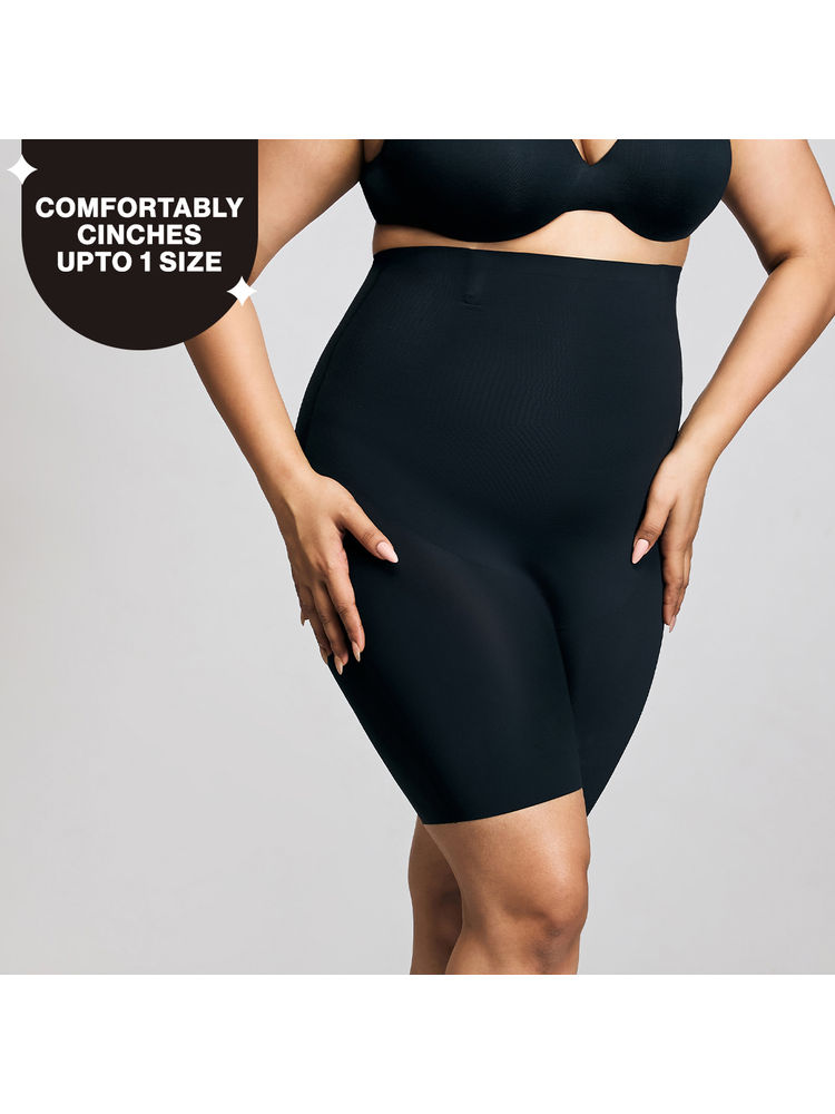 Nykd By Nykaa InvisiBlend™ Seamless High Waist Tummy & Thigh Shapewear-NYSH31-Black-image-4