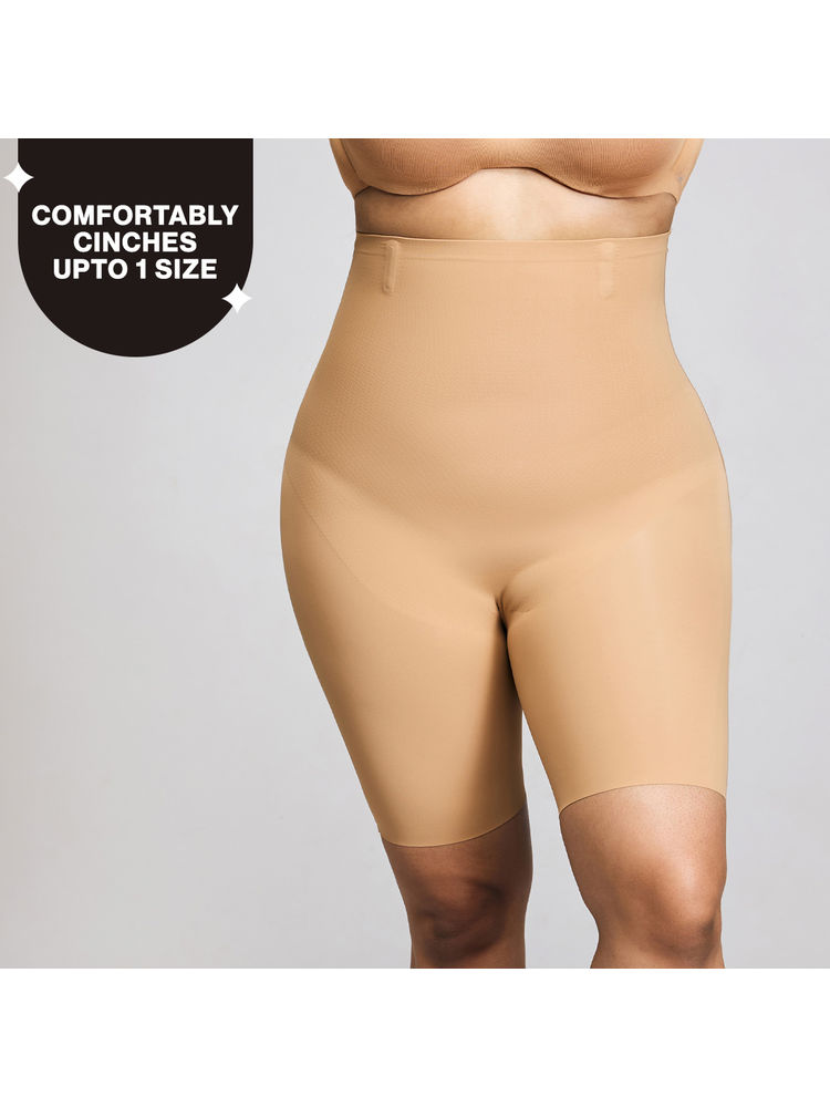 Nykd By Nykaa InvisiBlend™ Seamless High Waist Tummy & Thigh Shapewear-NYSH31-Brown