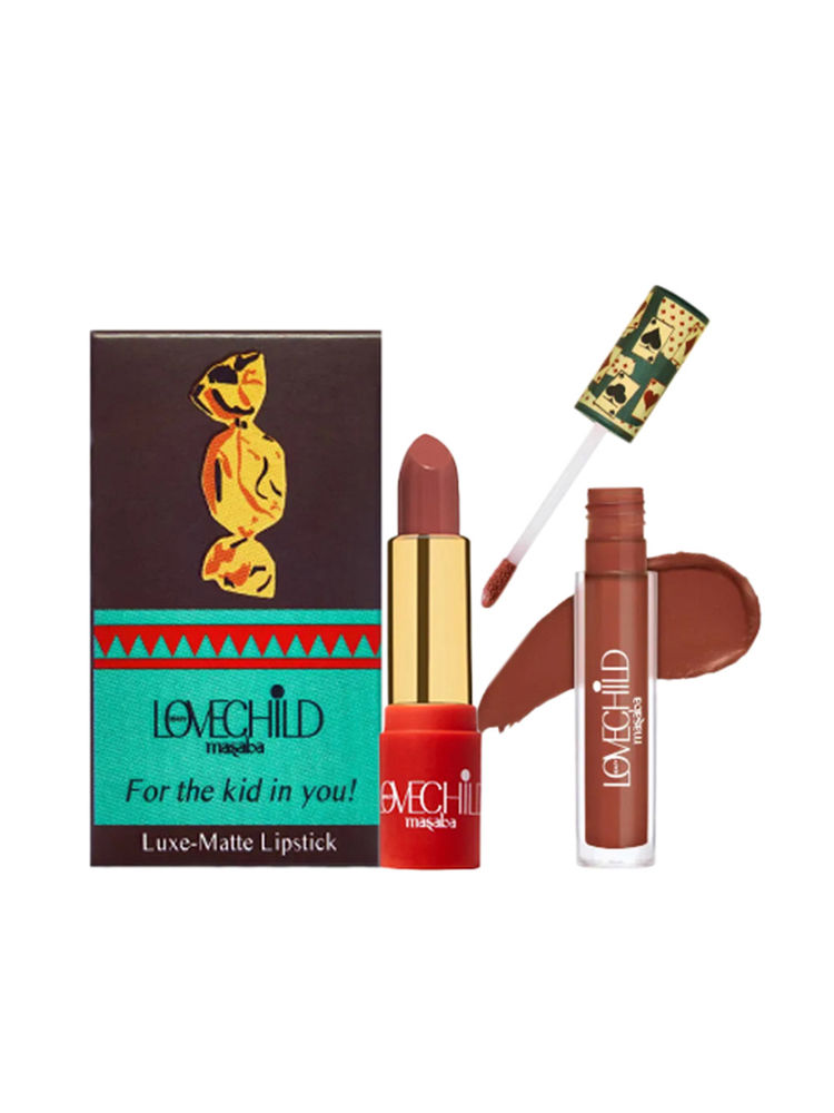 LoveChild Masaba - Liquid & Matte Lipstick Combo- Perfect Chocolate-image-16