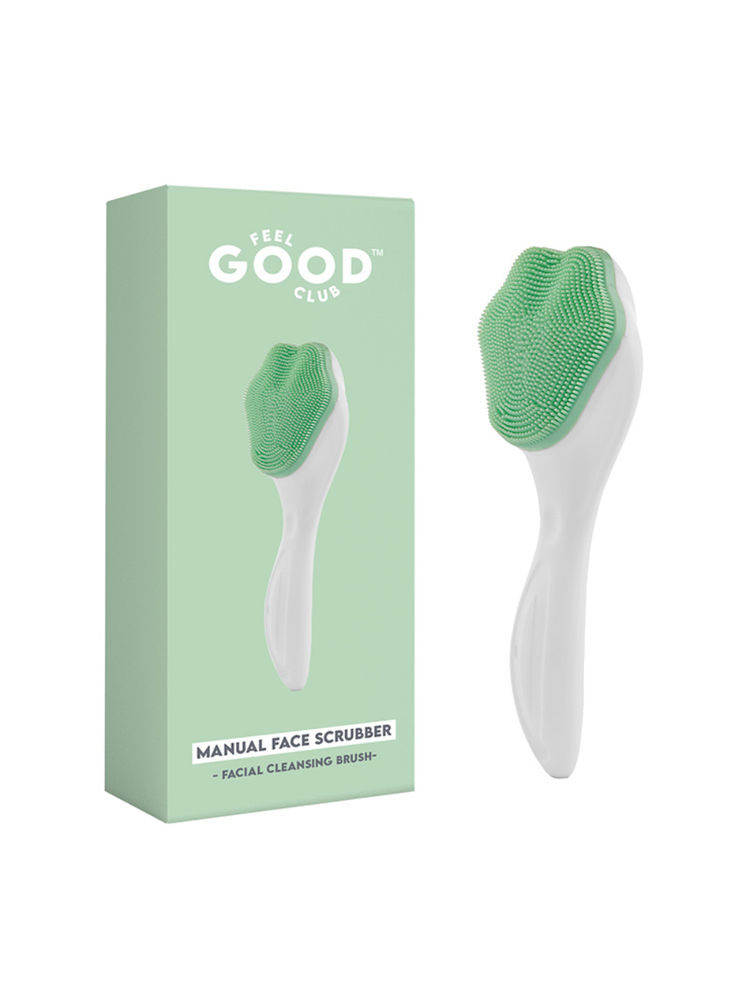 Feel Good Club Manual Face Scrubber Soft Silicone Cleansing Brush For Gentle Skin Exfoliation