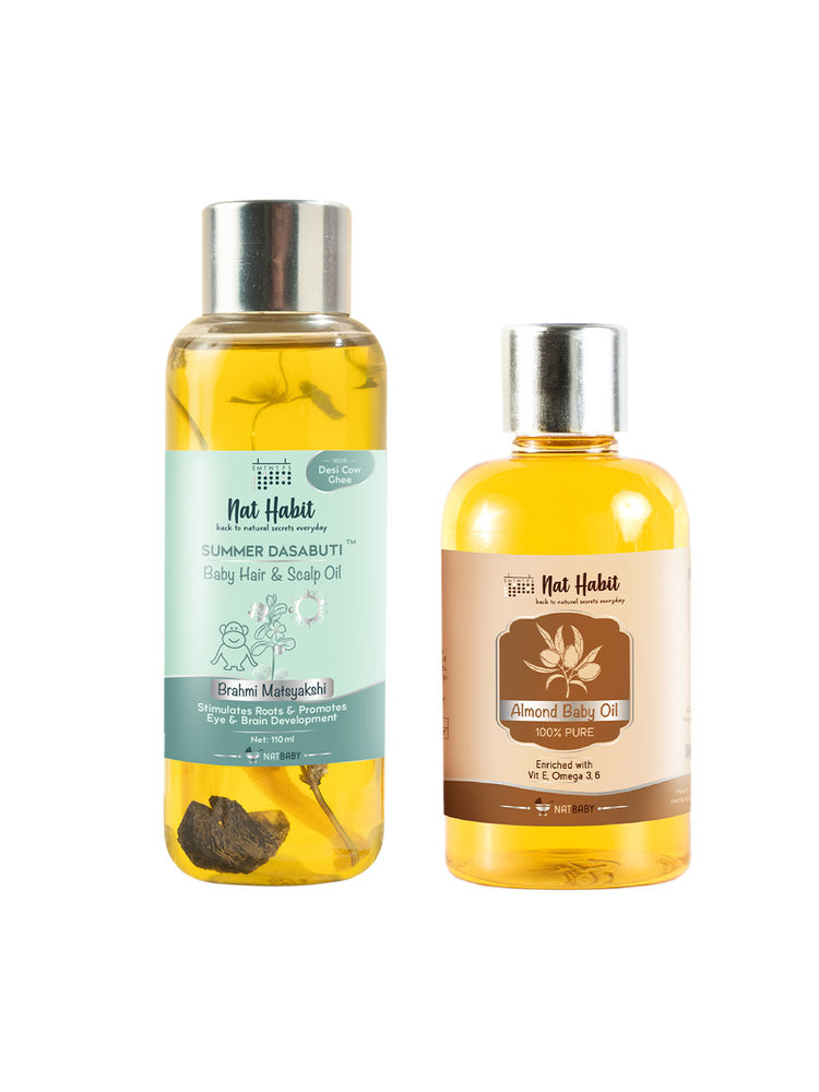 Nat Habit Pure Brahami Matsyakshi & Almond Baby Oil Kit