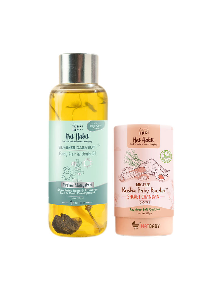 Nat Habit Brahami Matsyakshi with Kusha Baby Powder Kit