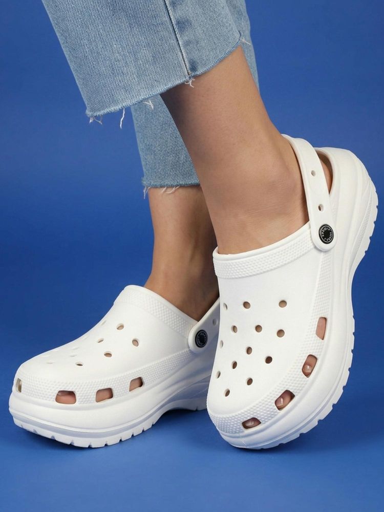 Carlton London Womens Lightweight EVA Comfort Slip-On Clogs with Back-Strap - White-image-4