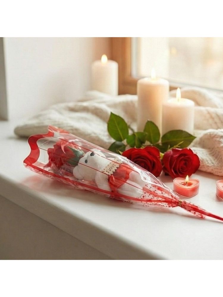 eCraftIndia Artificial Red Rose I Love You Teddy Bear-picture-16