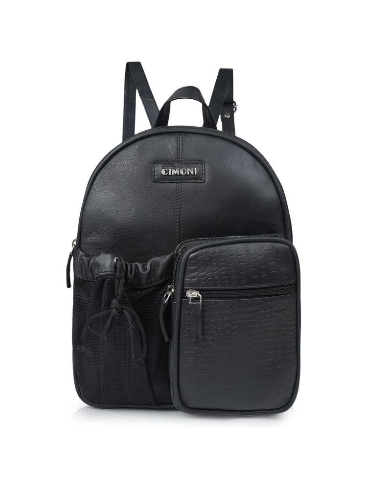 Cimoni Unisex Solid Black Backpack-picture-24