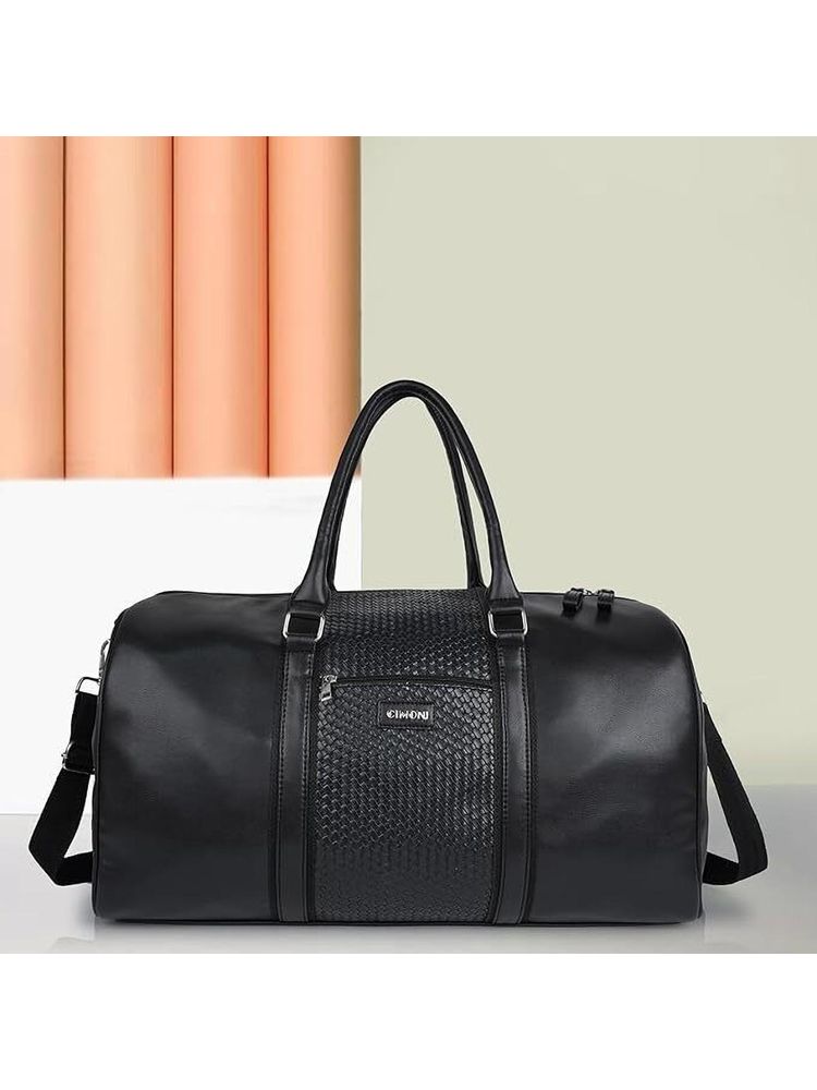 Cimoni Men Classy Design Solid Black Duffle Bag-picture-10
