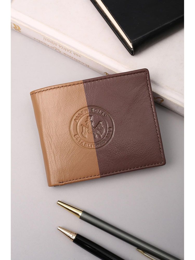 Allen Solly Men Beige Colorblock Leather Wallet-picture-17