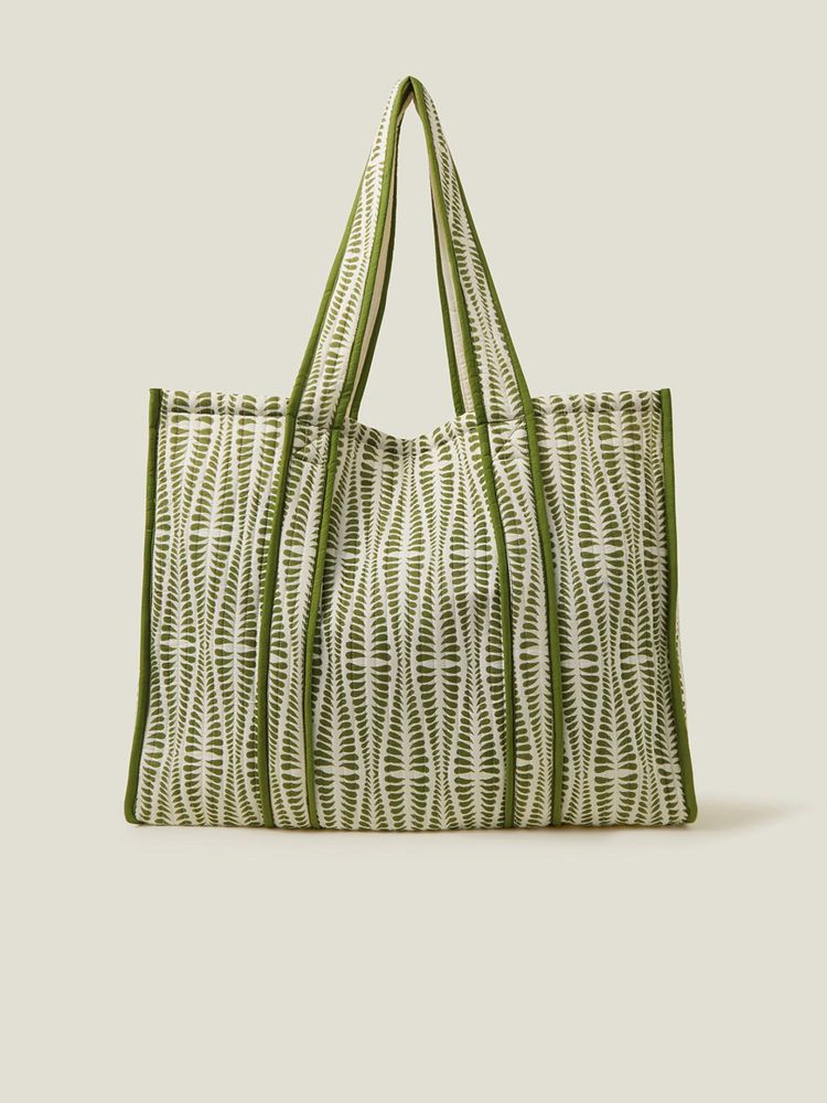 Accessorize London Women's Green Quilted Tote Bag-image-42