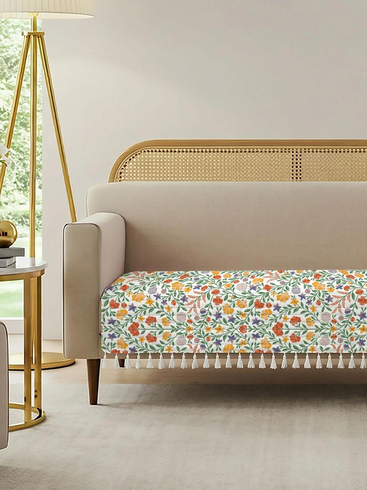 Urban Space Vasant Tassels Quilted Anti-Skid Cotton Sofa Cover-image-14