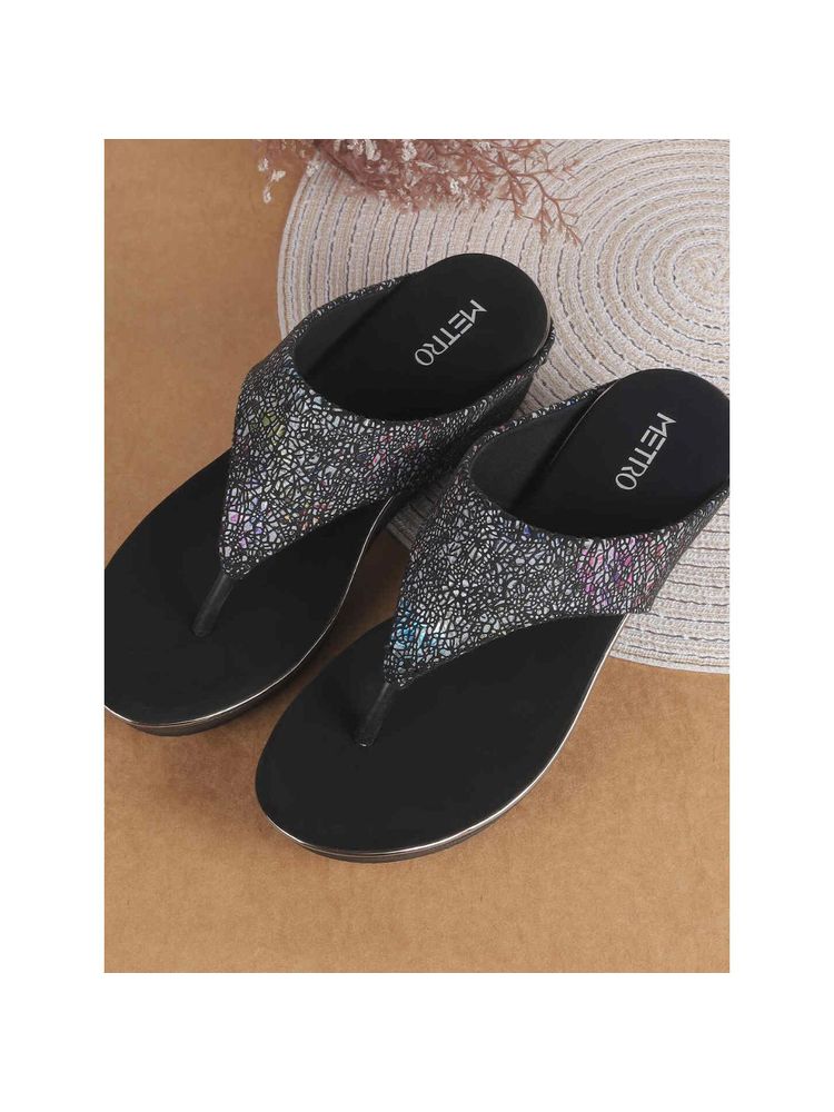 Metro Black Synthetic Casual Wedges Heels-picture-39