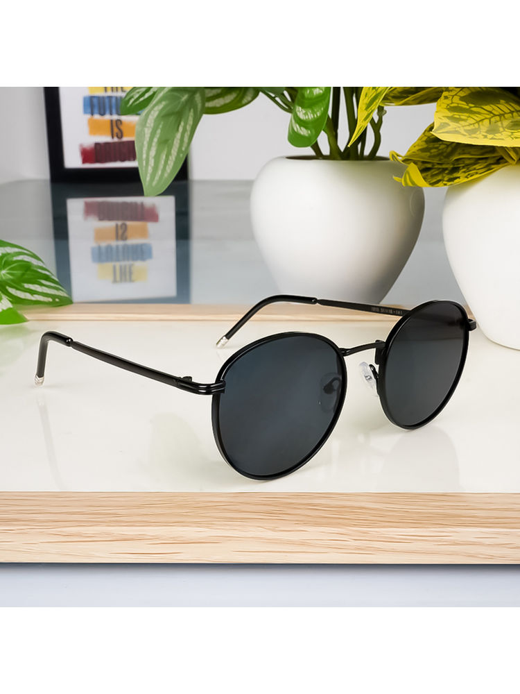 Voyage Black Round Sunglass for Unisex (1915MG3625)