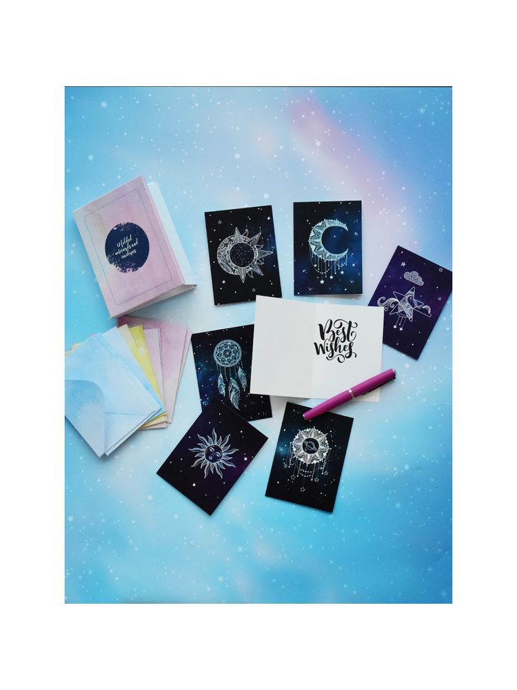 Doodle Celestial Universe Notecards