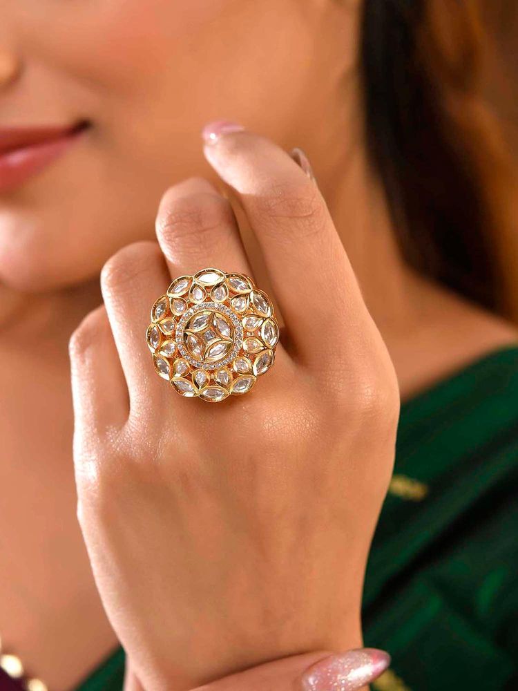 Voylla Kundan Opulance Rajvadi Ring (Adjustable)-picture-28