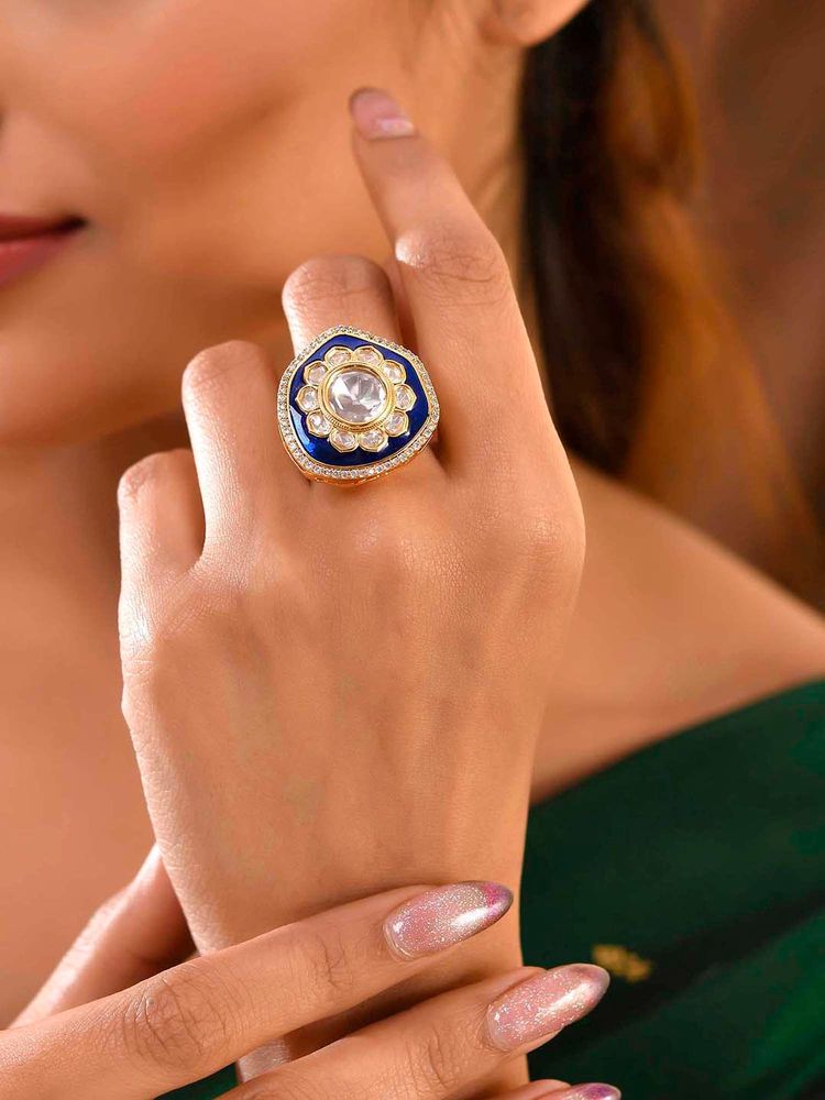 Voylla Kundan Elegance Chandnika Ring (Adjustable)-picture-9