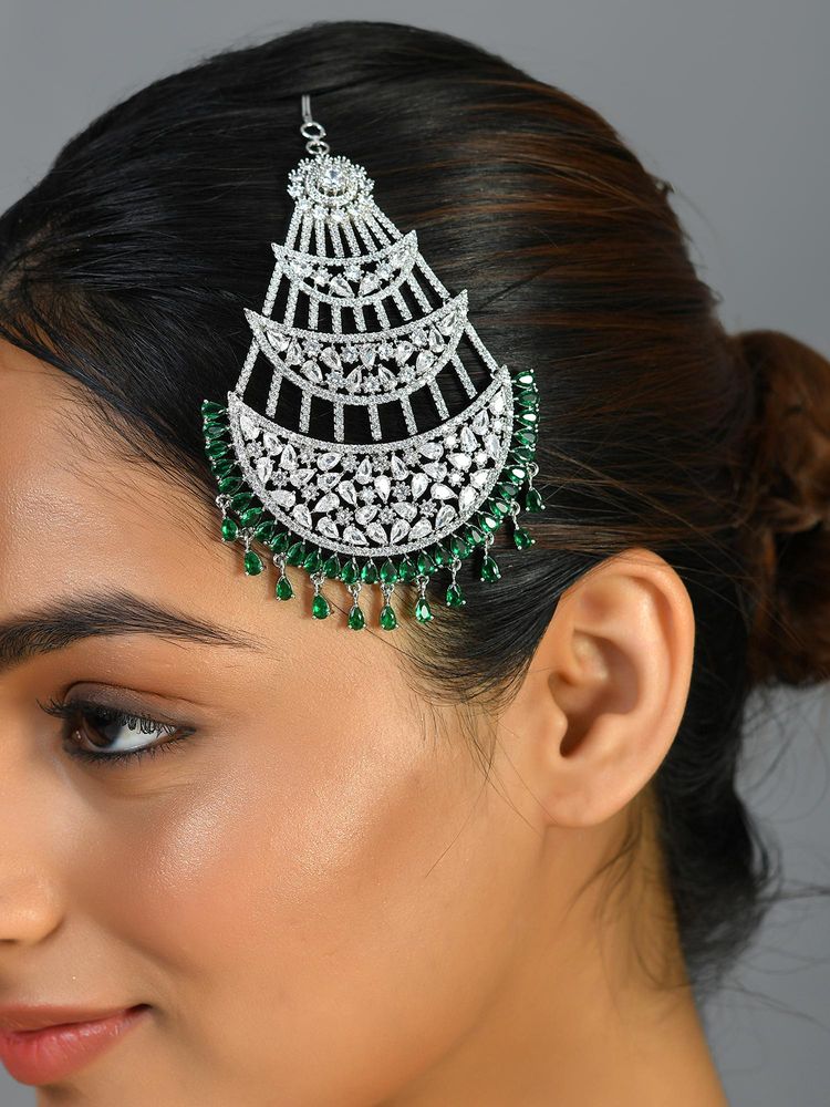 Voylla Noor-E-Nazakat American Diamond Paasa Maangtikka-picture-11