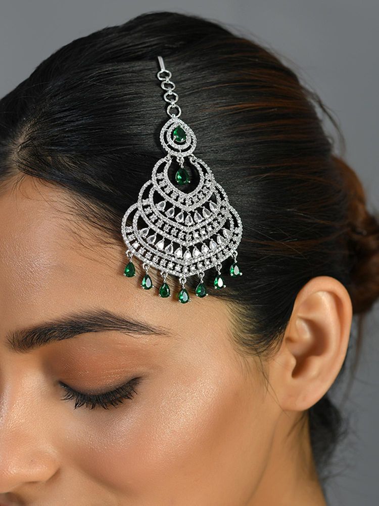 Voylla Chand Baali American Diamond Paasa Maangtikka-picture-13