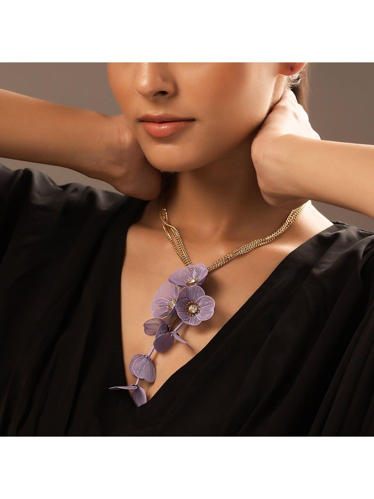 Voylla Blume Moonflower Lavendar Dream Neacklace-picture-28