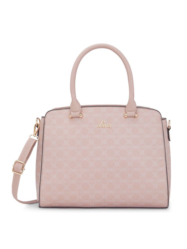 Lavie Women Pink Printed Satchel Bag (M)