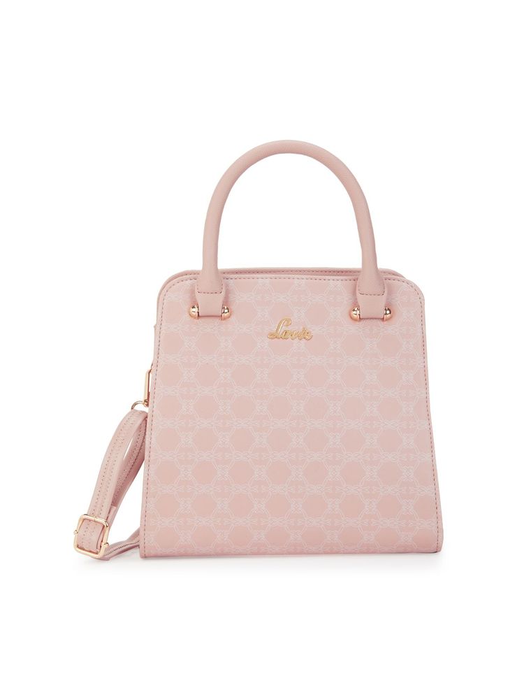 Lavie Women Pink Printed Satchel Bag (S)-image-7