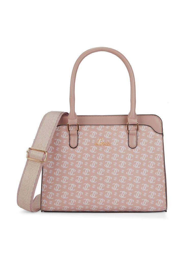 Lavie Women Pink Printed Satchel Bag (M)-image-4
