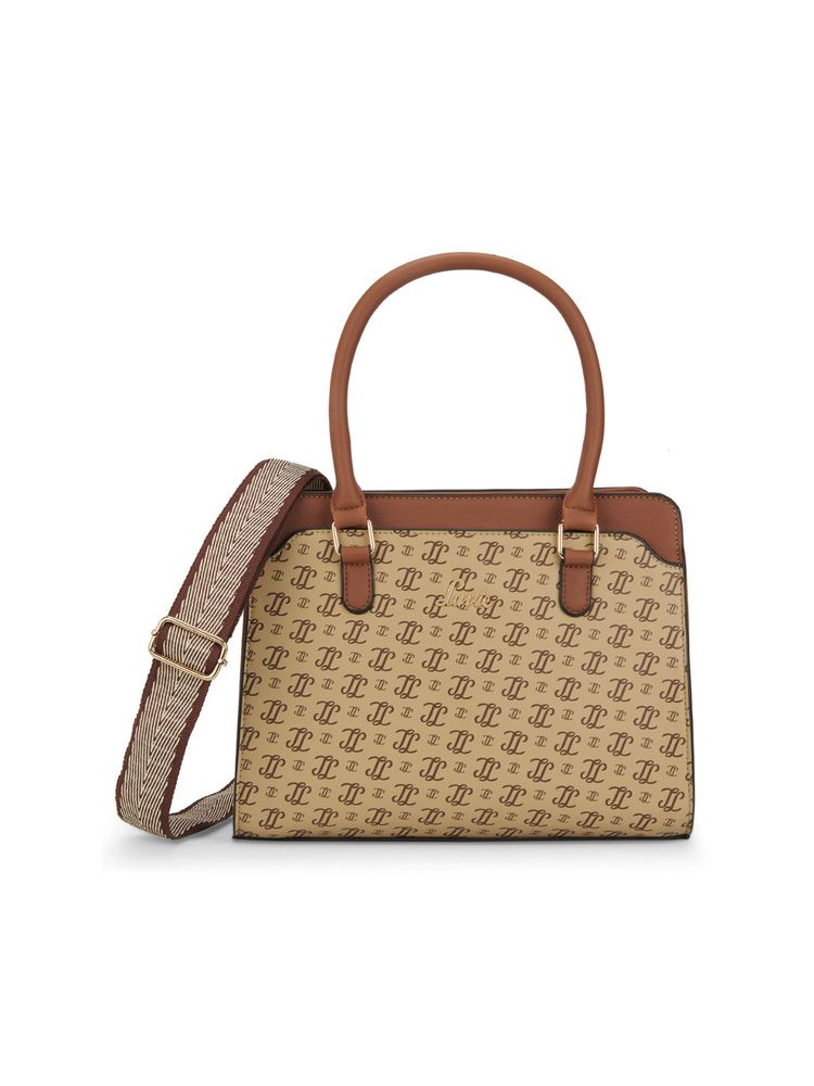 Lavie Women Brown Printed Satchel Bag (M)-picture-23