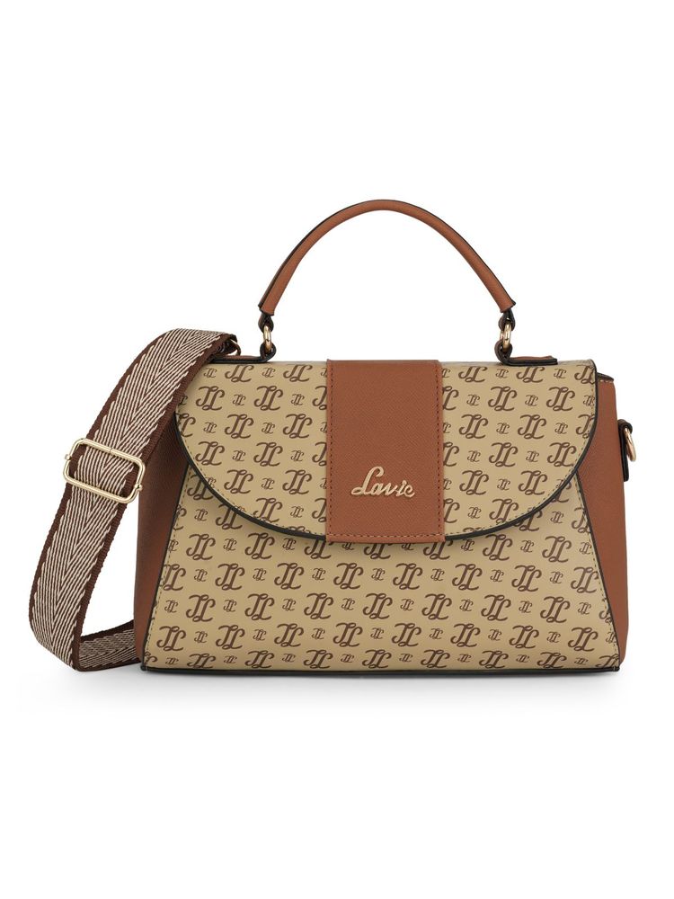 Lavie Women Brown Printed Satchel Bag (M)-picture-17