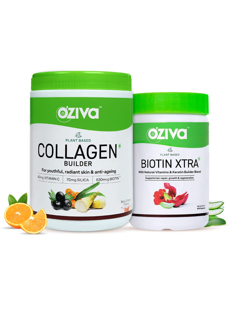 Oziva Collagen Builder (250 gms) + Biotin Xtra with Keratin Builder (60 Veg Biotin Capsules)-picture-18