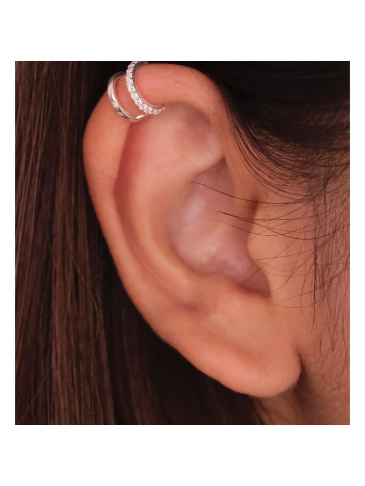 ANUSHKA JAIN JEWELLERY White 925 Half Diamond Ear Cuff-picture-19