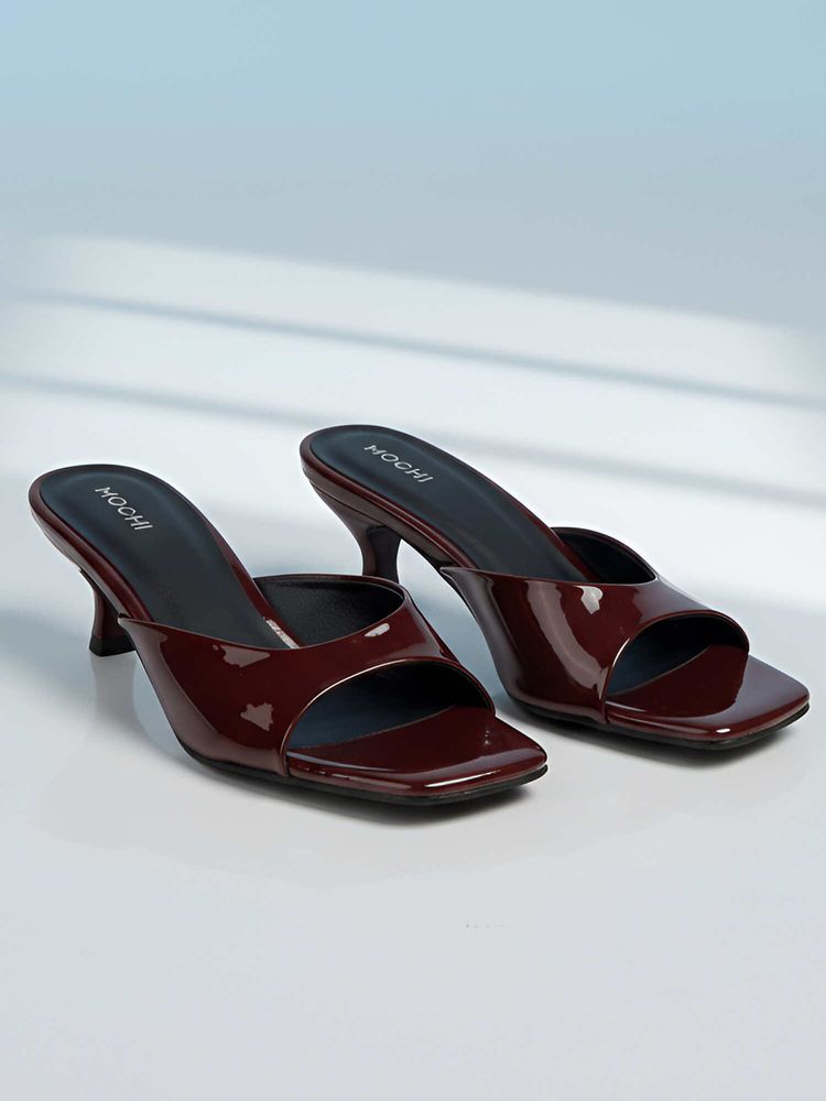 Mochi Women Maroon Kitten Heels-picture-23