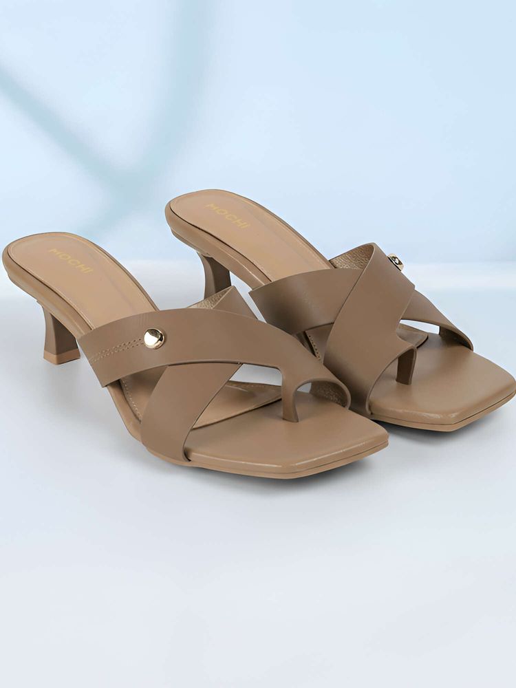 Mochi Women Beige Kiteen Heels-image-30