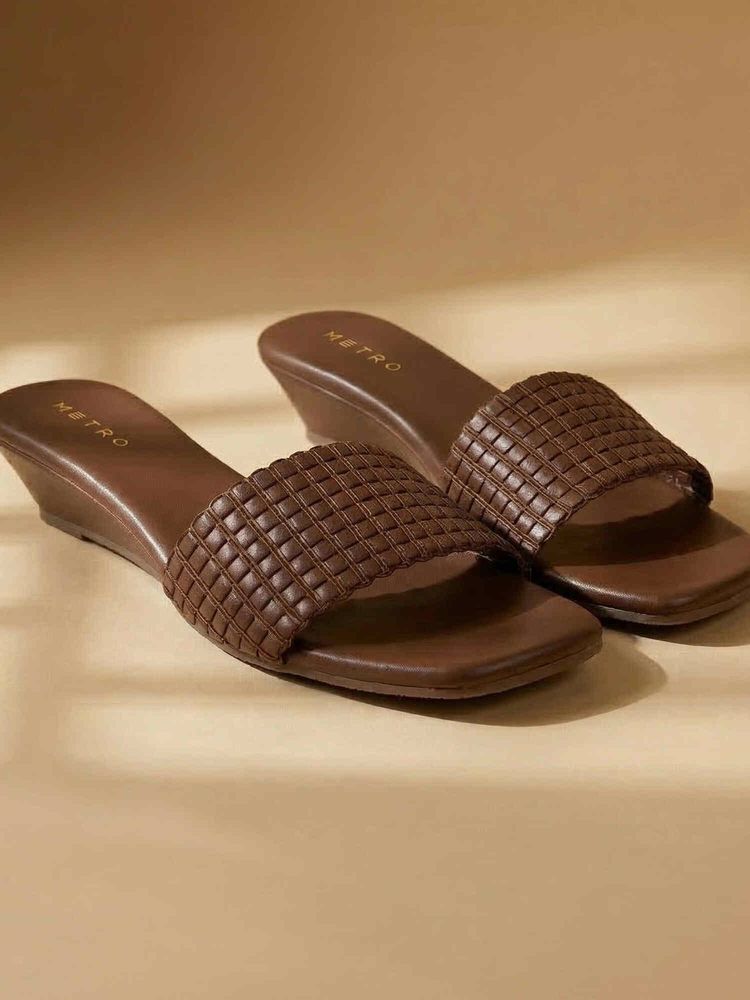 Metro Women Brown Wedges Heels-picture-14
