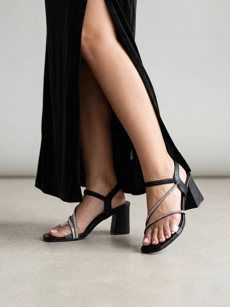 Monrow Women Orlena Black Block Heels-picture-21