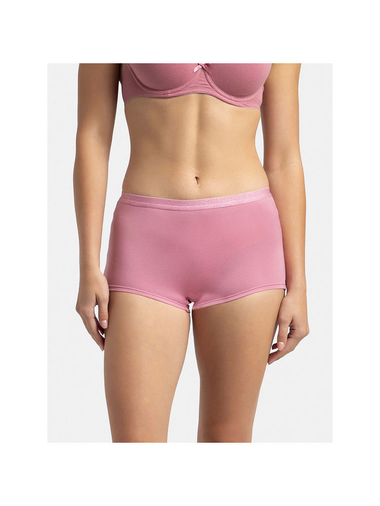 Jockey 1810 Women Full Coverage Micro Modal Elastane Boy Shorts - Cashmere Rose-picture-16