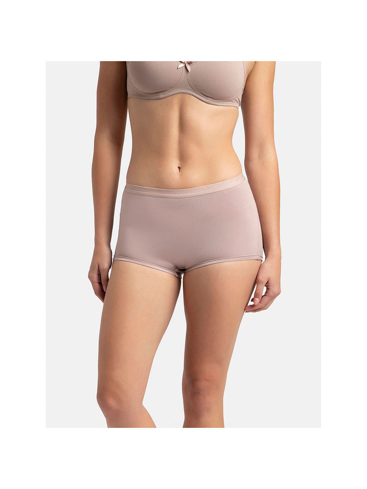 Jockey 1810 Women Full Coverage Micro Modal Elastane Boy Shorts - Mocha-picture-26