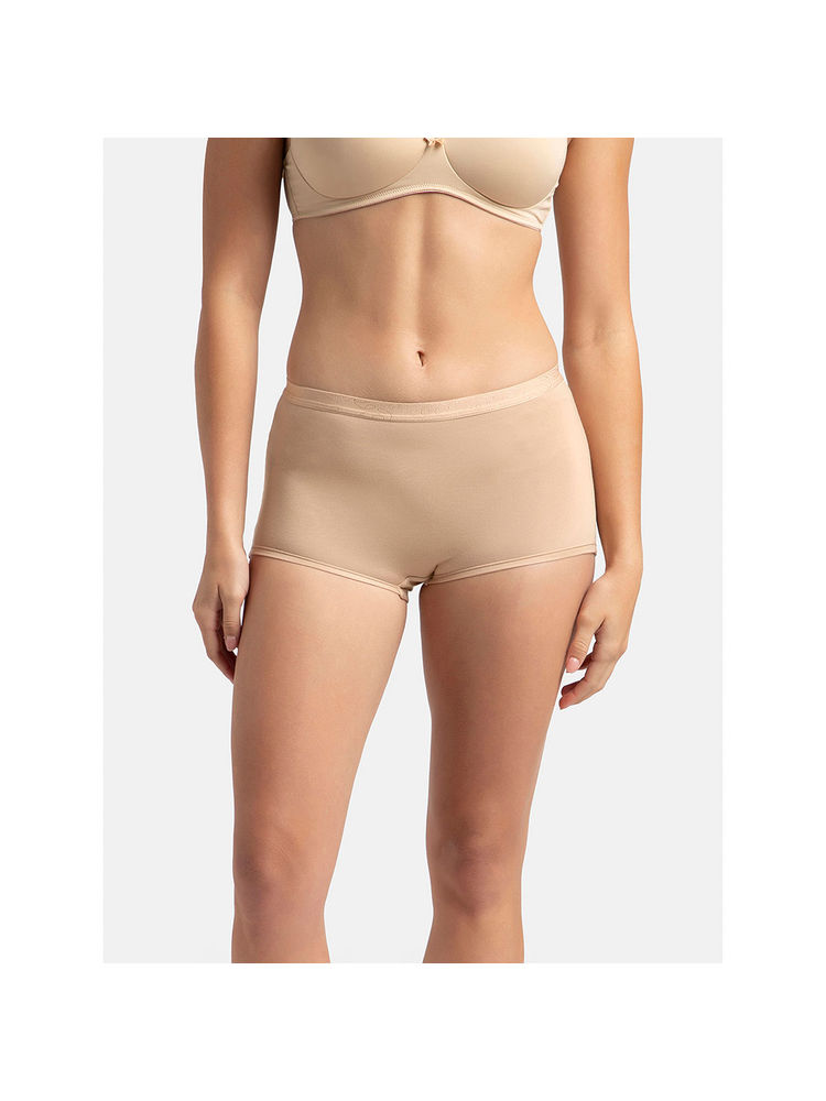 Jockey 1810 Women Full Coverage Micro Modal Elastane Boy Shorts - Skin-picture-15