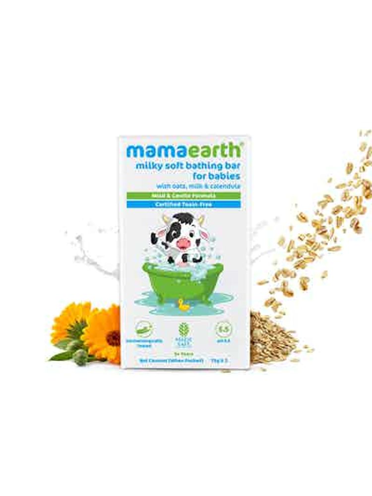 Mamaearth Milky Soft Bathing Bar For Babies With Oats, Milk & Calendula-picture-17