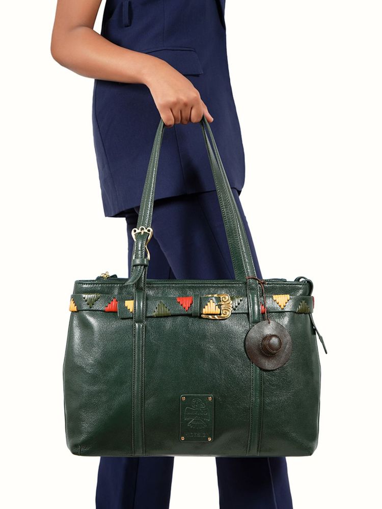 Hidesign Oaxaca 02 Genuine Leather Women's Tote Bag - Green-image-42
