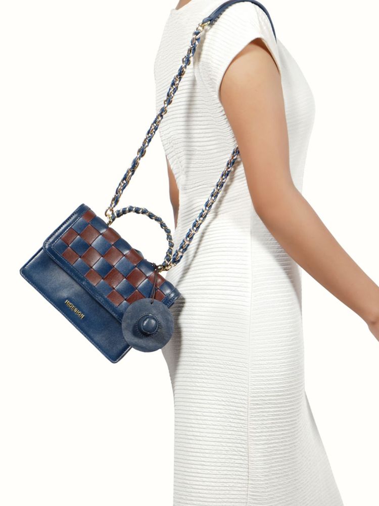 Hidesign Peyote 03 Genuine Leather Women's Sling Bag - Blue-image-41