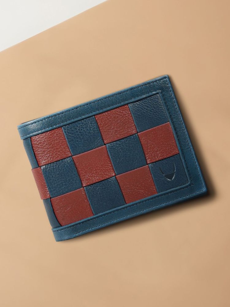 Hidesign Mezcal W2 Genuine Leather Men's Bifold Wallet - Blue-picture-22