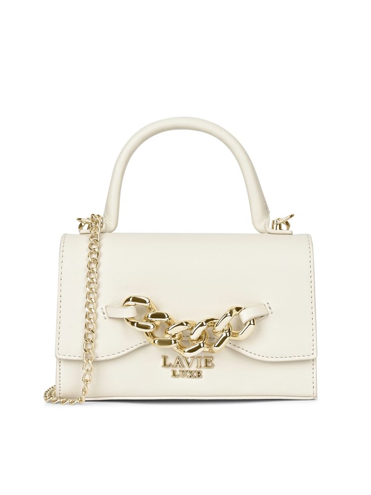 Lavie Luxe Women's Chain25 Flap Sling Bag -Off White (S)-image-31