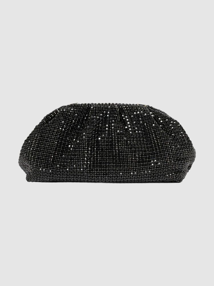 Forever New Black Ariel Soft Shiny Clutch with Detachable Handle-picture-13