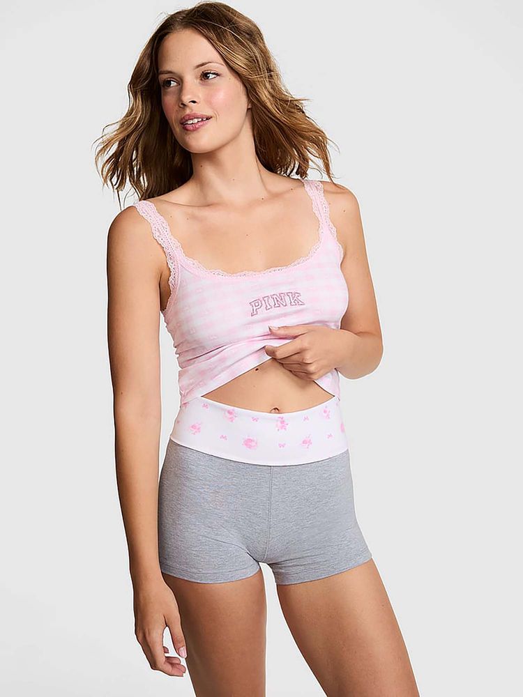 victoria's secret intimates Victoria's Secret PINK x LoveShackFancy Cotton Foldover Micro Shorts-picture-22