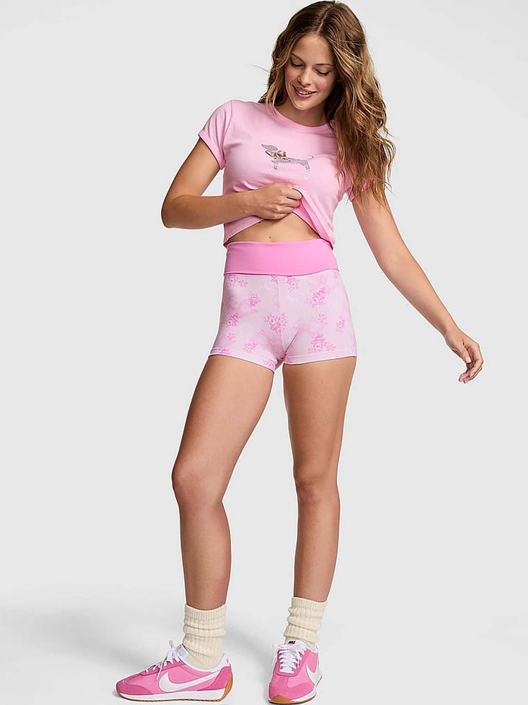 Victoria's Secret PINK x LoveShackFancy Cotton Foldover Micro Shorts-image-26