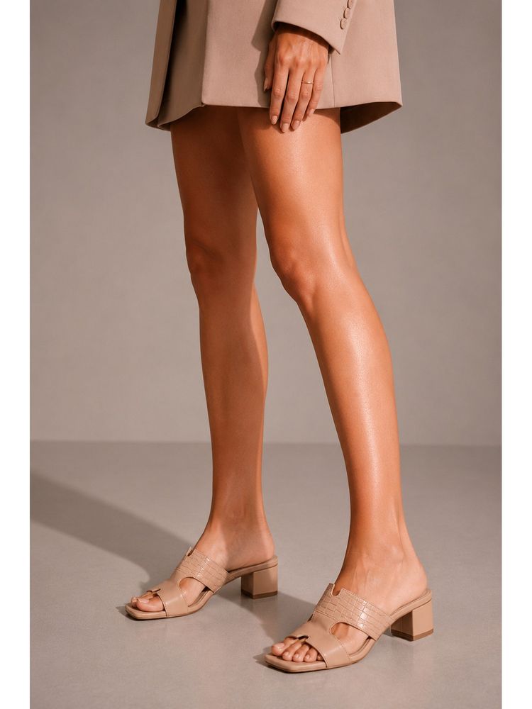 SCENTRA Womens Beige Block Heels-image-0